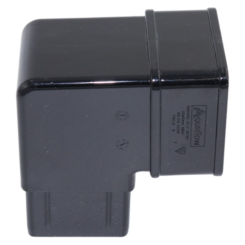 Kalsi Square 65mm Downpipe Offset Bend 92.5&deg; – Black