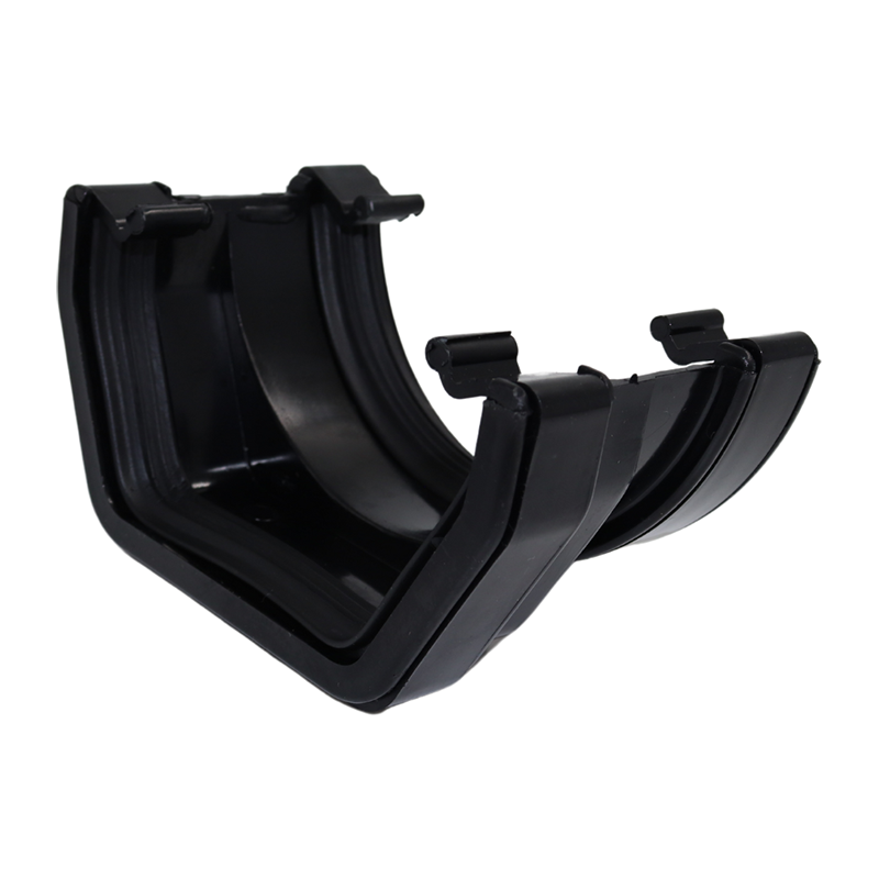 Kalsi Half Round 112mm to Square Line 114mm Gutter Adaptor – Black