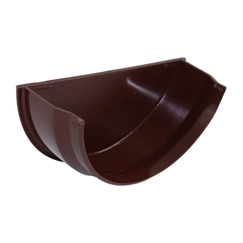 Kalsi Half Round 112mm Gutter Stopend Internal – Brown