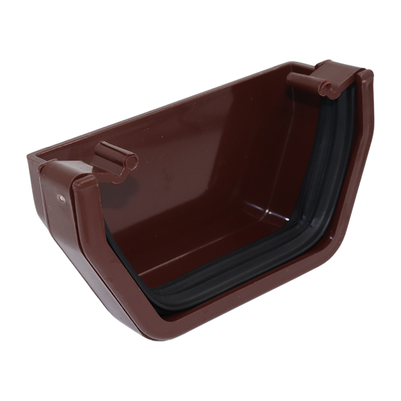 Kalsi Square Line 114mm Gutter Stopend External – Brown