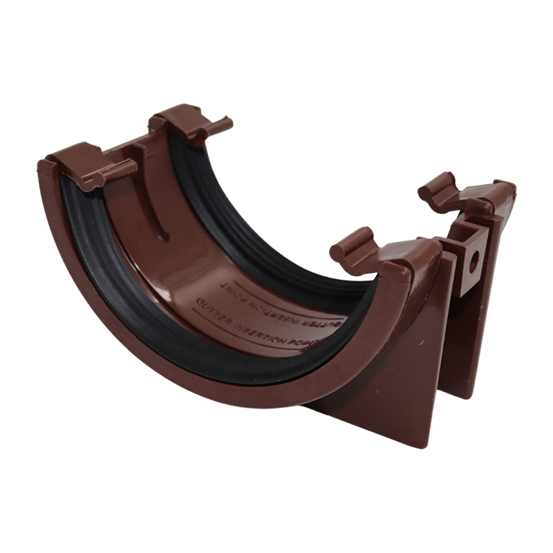 Kalsi Half Round 112mm Gutter Union – Brown