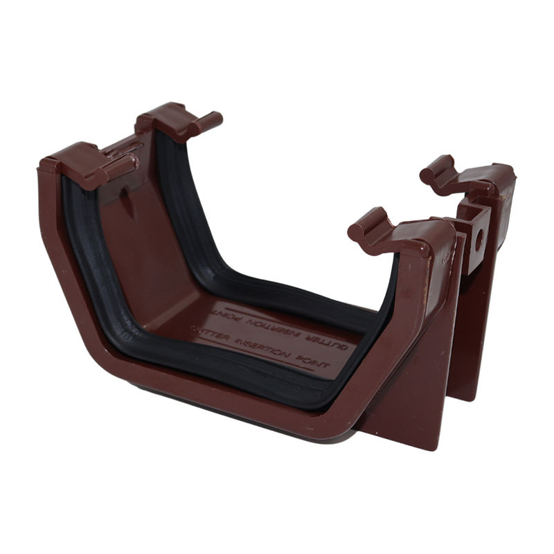 Kalsi Square Line 114mm Gutter Union Bracket – Brown