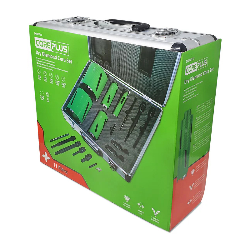 CorePlus Diamond Dry Core Drill Bit Kit - 1/2" BSP (11 Piece)