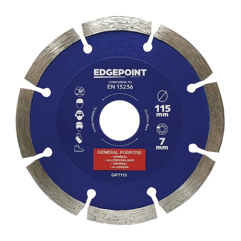EdgePoint General Purpose Diamond Blade – 7mm Segment (115mm x 22.23mm)