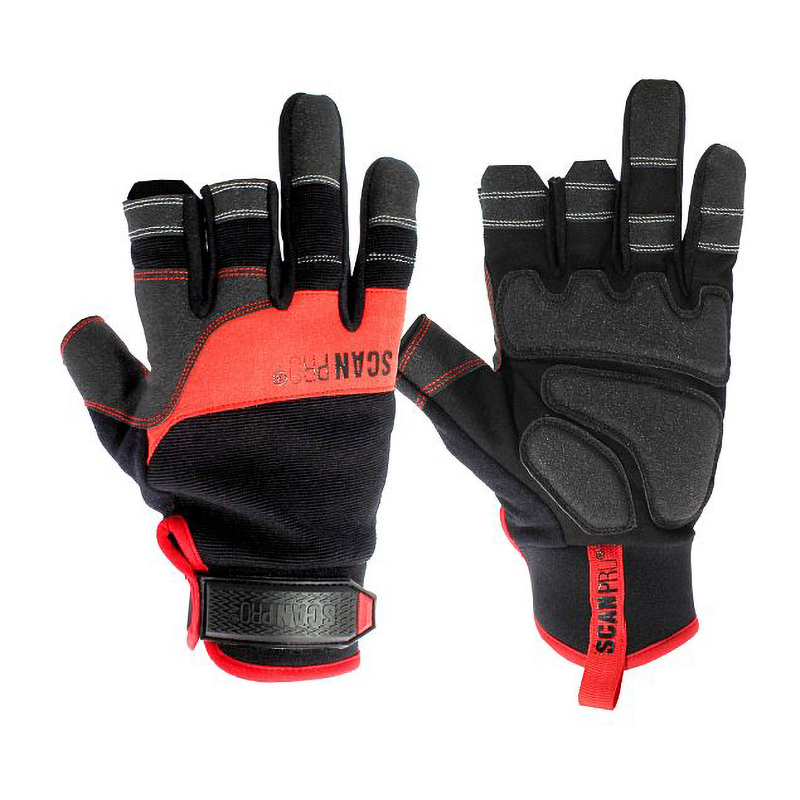 Scan Pro Three Finger Framers Gloves – 4 Way Spandex Size 9 (L)