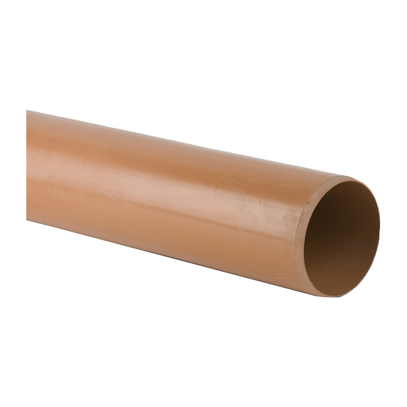 Brett Martin 110mm Underground Pipe 3m – Orange/Brown (Plain Ended)