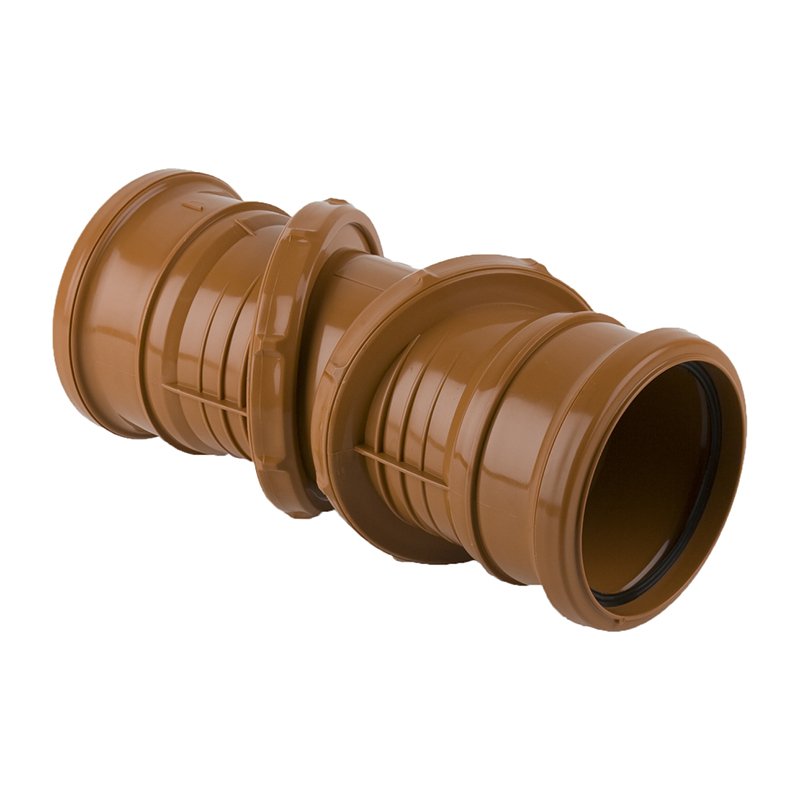 Brett Martin 110mm Underground Adjustable Bend 0&deg;-90&deg; – Orange/Brown (Double Socket)