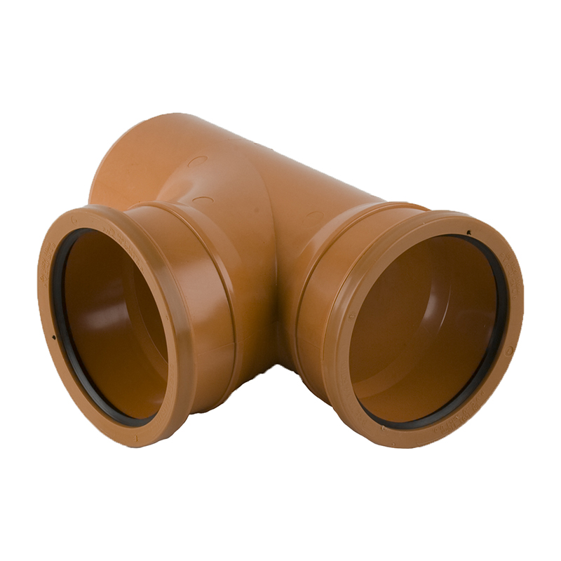 Brett Martin 110mm Underground Equal Junction 87.5&deg – Orange/Brown (Double Socket)