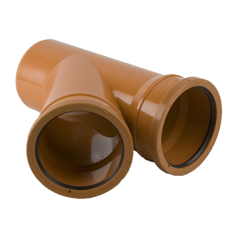 Brett Martin 110mm Underground Equal Junction 45&deg – Orange/Brown (Double Socket)