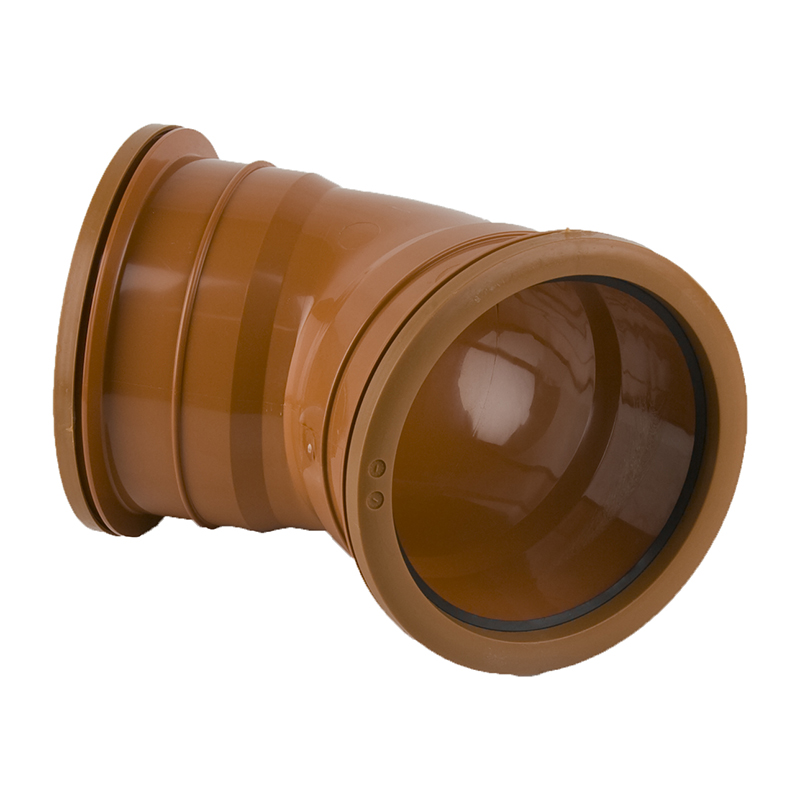 Brett Martin 160mm Underground Bend 45&deg; – Orange/Brown (Double Socket)