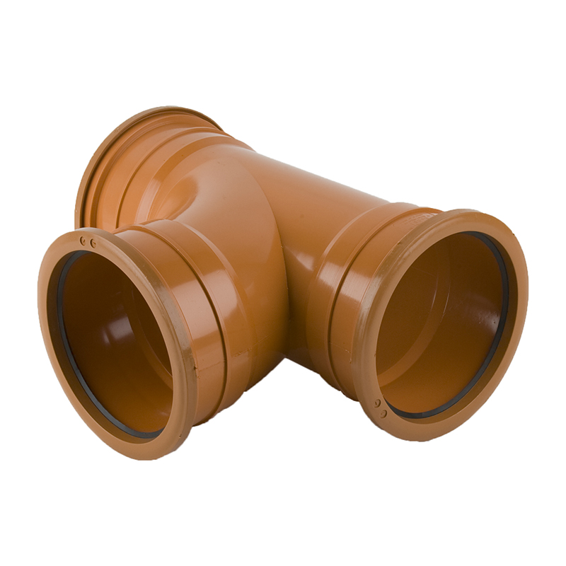 Brett Martin 160mm Underground Equal Junction 87.5&deg – Orange/Brown (Triple Socket)