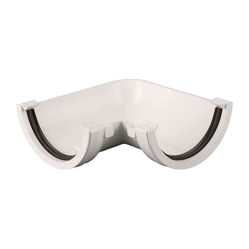 Brett Martin 112mm Roundstyle Gutter Angle 90&deg; – Arctic White
