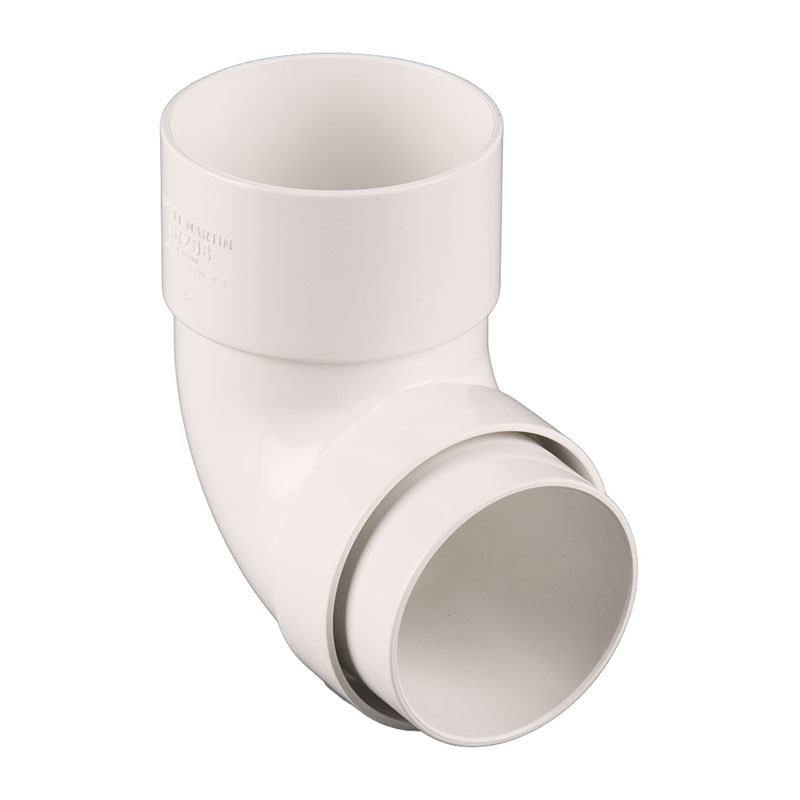 Brett Martin 68mm Round Downpipe Offset Bend 112.5&deg; – Arctic White