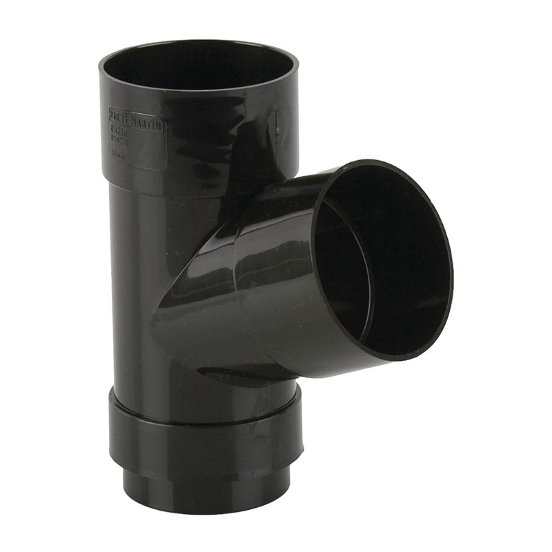 Brett Martin 68mm Round Downpipe Branch 112.5&deg; – Black