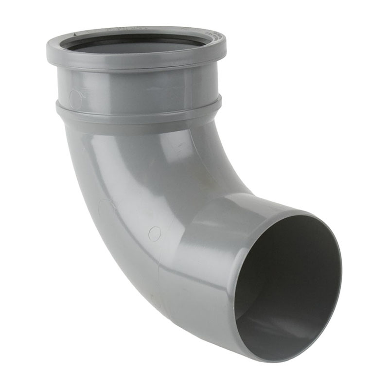 Brett Martin 110mm Soil Bend 92.5&deg; – Grey (Single Socket)