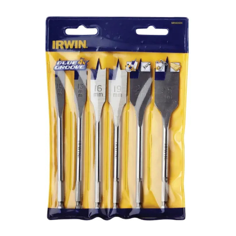 Irwin Blue Groove 4X Flat Bit Set (6 Piece)