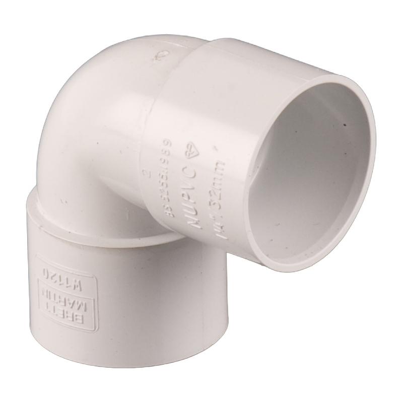 Brett Martin 32mm Solvent Waste Knuckle Bend 90&deg; – White